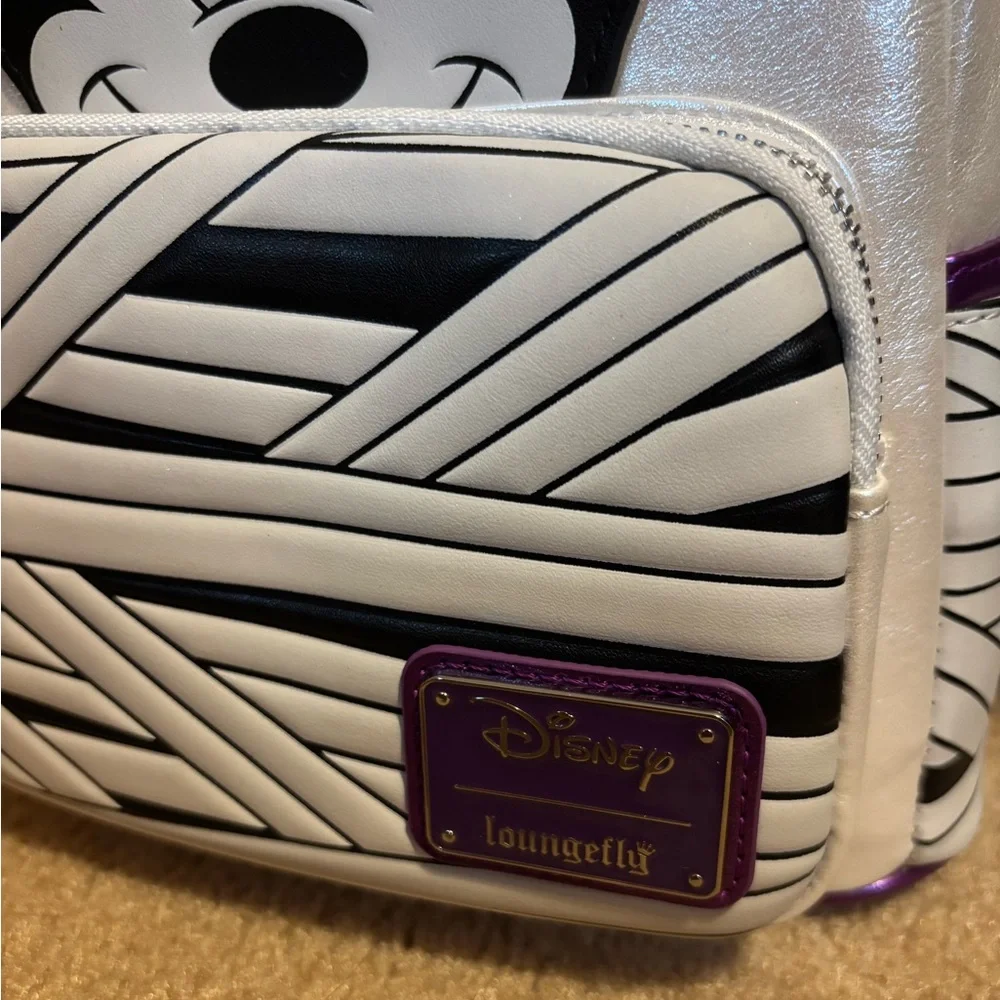 Loungefly Disney Minnie Mouse Bride Frankenstein Glow in the Dark Mini Backpack - Picture 2 of 13